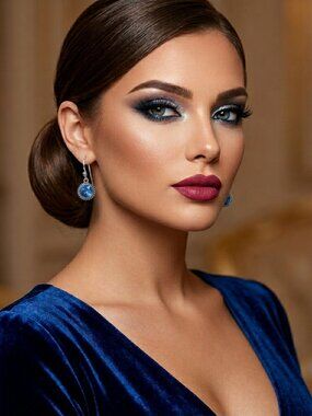 Swarovski Crystal Elements Blue Drop Earrings Silver Tone NWOT ~1”